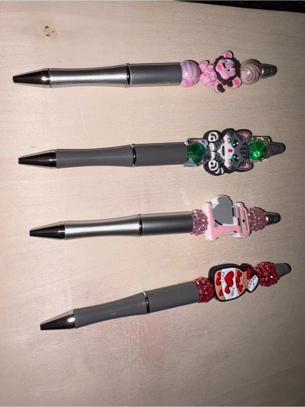Cute Decorative Kids Pens with Pink and Gray Accents